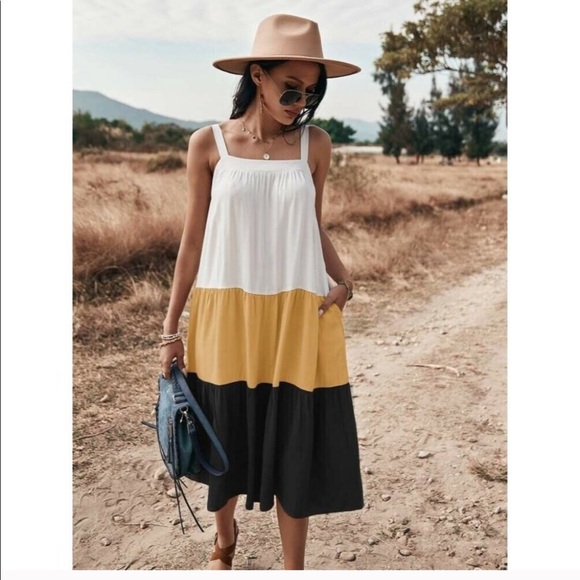 ANTHROPOLOGIE Maeve Colorblock Dress XS Petite - Picture 2 of 15